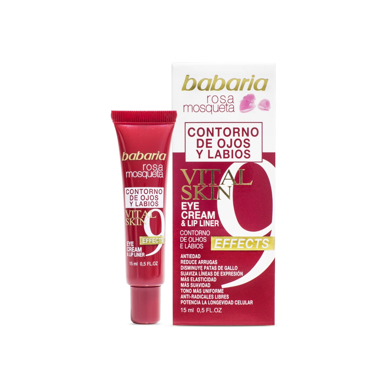 Babaria Crema per Contorno Occhi Rosa Mosqueta 15 ml - Idratante per Donna, Adatta a Tutti i Tipi di Pelle, Trattamento Notte e Giorno
