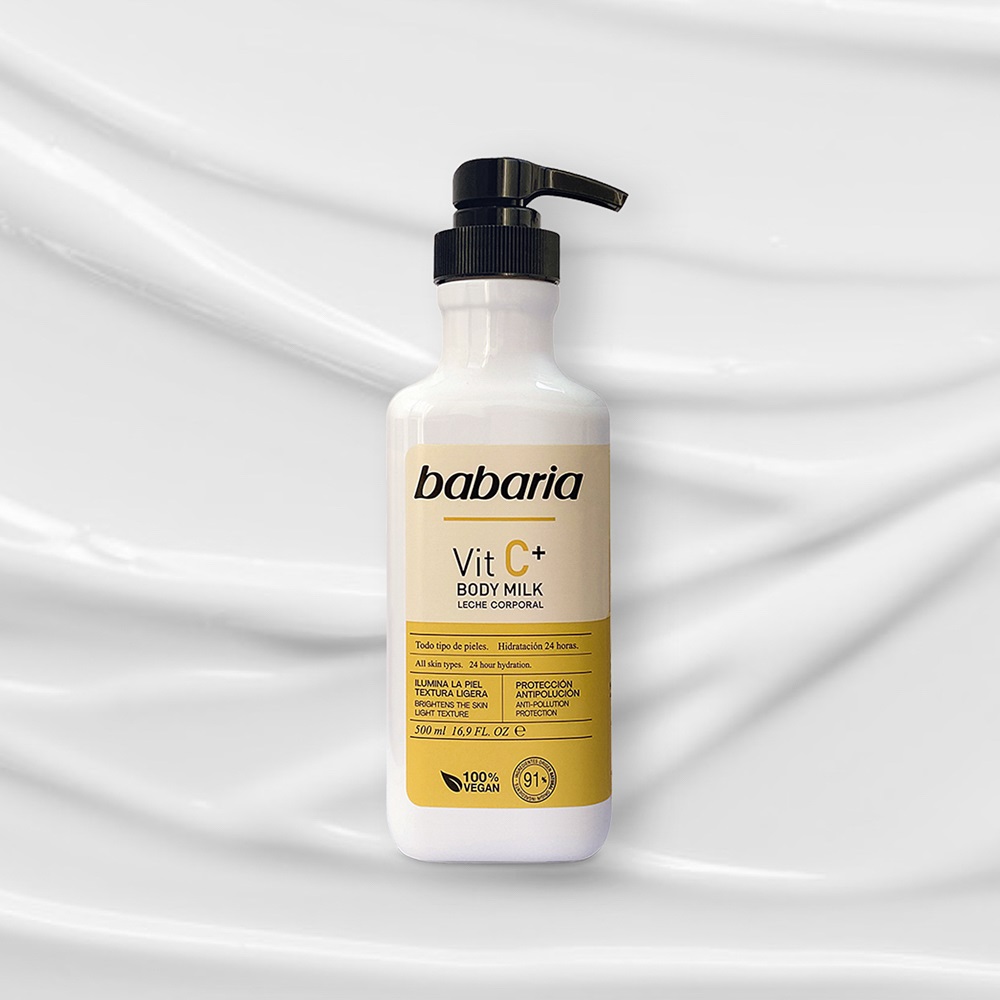 Babaria Vit C Latte Corpo 500 ml - Idratante, Antiossidante, Illumina e Migliora l'Elasticità della Pelle