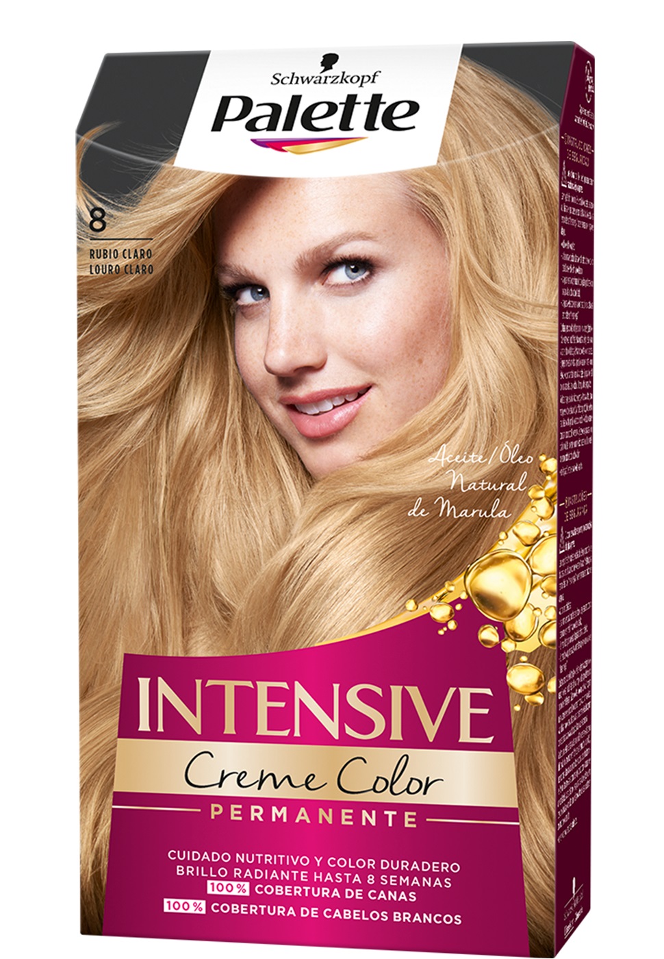 Schwarzkopf Palette Intensive Creme Color Permanente 8 Biondo Naturale - 115 ml, 100% Copertura Capelli Bianchi, Lunga Durata e Lucentezza Straordinaria
