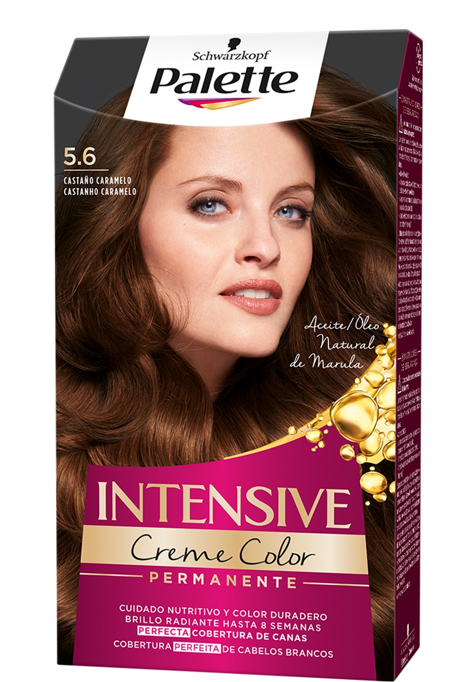 Schwarzkopf Palette Intensive Creme Color Permanente 5.6 Castano Caramello - 115 ml, 100% Copertura Capelli Bianchi, Lunga Durata e Lucentezza Straordinaria