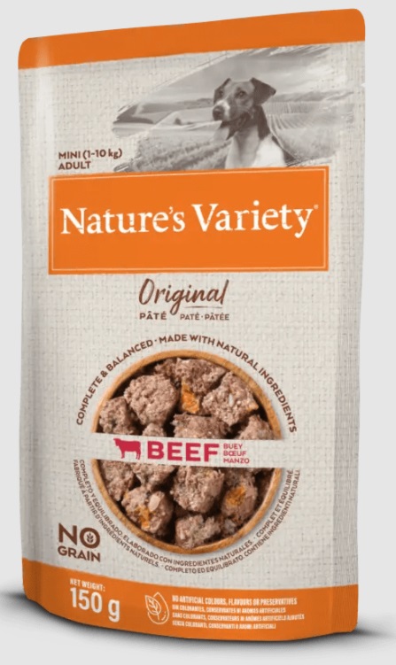 Nature's Variety Original Paté Mini Manzo 150 g - Alimento Umido Completo per Cani Adulti di Taglia Mini, Senza Cereali