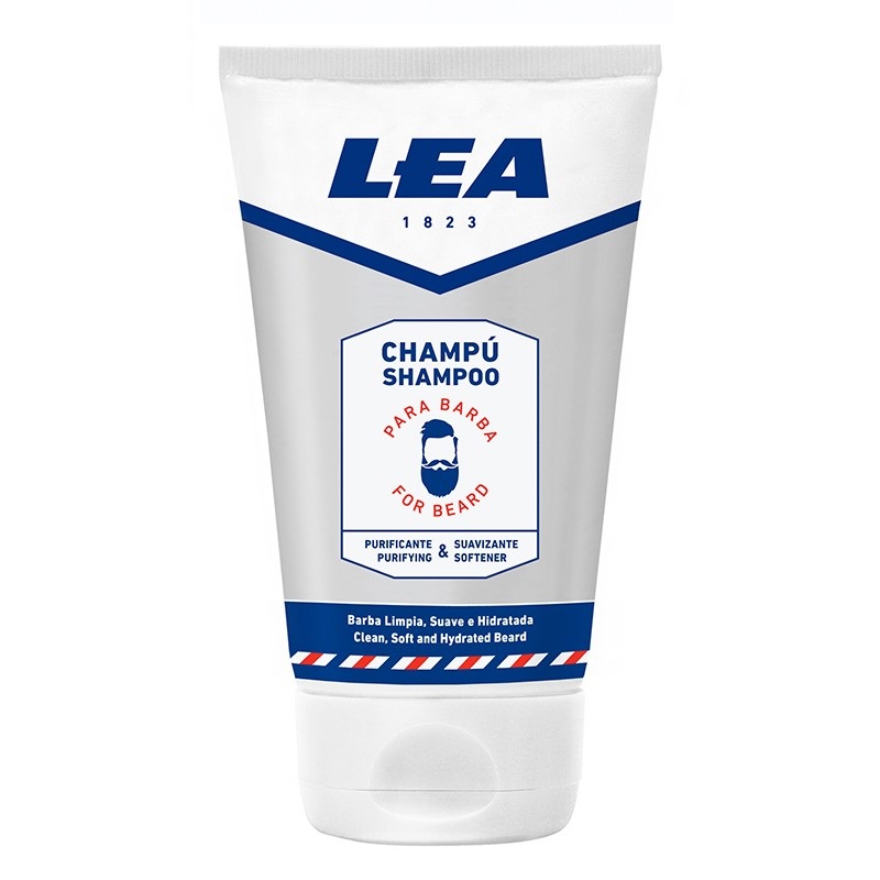 LEA Shampoo da Barba 100 ml - Formula Delicata con Olio di Argan, Abissinia e Calendula per Barbe e Pelli Sensibili