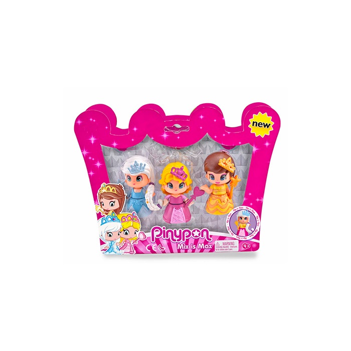 FAMOSA Pinypon Pack Principesse - 3 Pezzi con Personaggi Intercambiabili