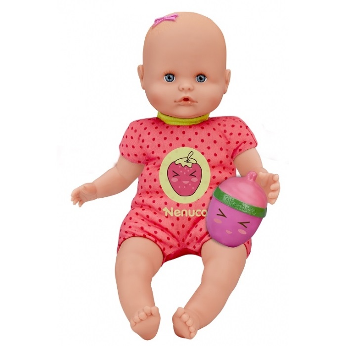 Famosa Nenuco Bambola Morbida Profumata con Biberon e Vestitino Rosa - Età 1