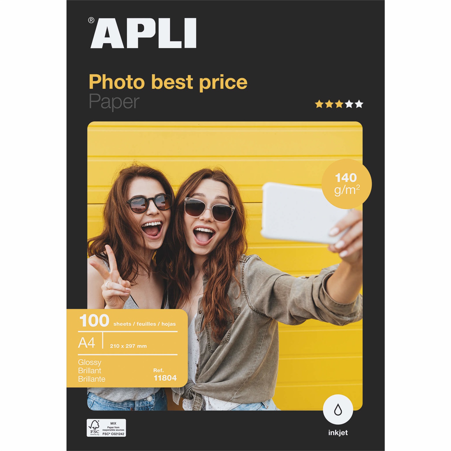 Decadry Carta Fotografica A4 Lucida 140 g/m² - 100 Fogli per Inkjet