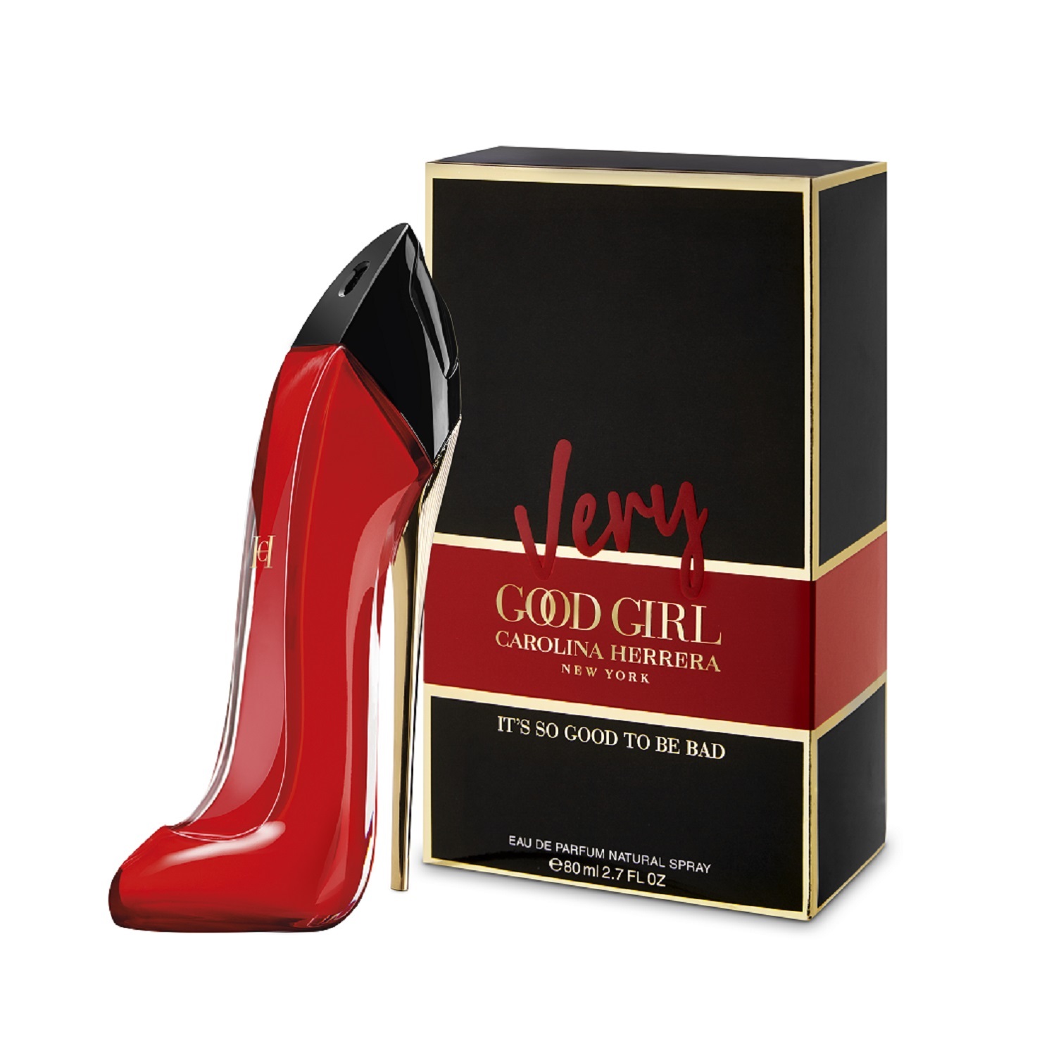 Carolina Herrera Very Good Girl Eau De Parfum 80ml - Fragranza Floreale Fruttata con Note di Ribes Rosso, Litchi, Rosa, Vaniglia e Vetiver