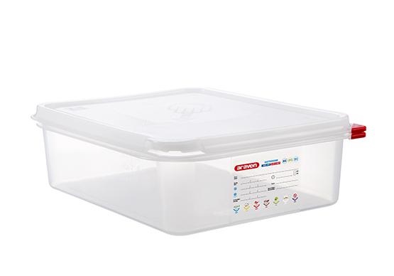 ARAVEN Contenitore Ermetico 1/2 Gastronorm 6,5 L in Polipropilene - 325x265x100 mm - Ideale per Ristorazione e Catering