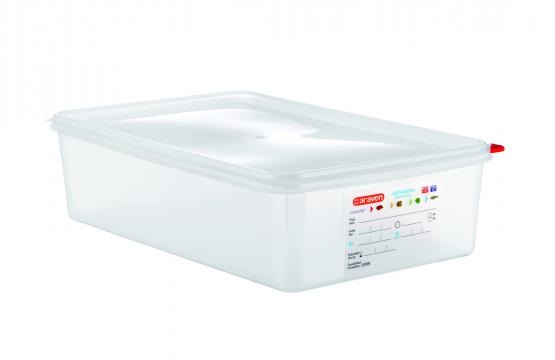 ARAVEN Contenitore Ermetico 1/1 in Polipropilene da 13,7 L - Trasparente, Dimensioni 530 x 325 x 100 mm