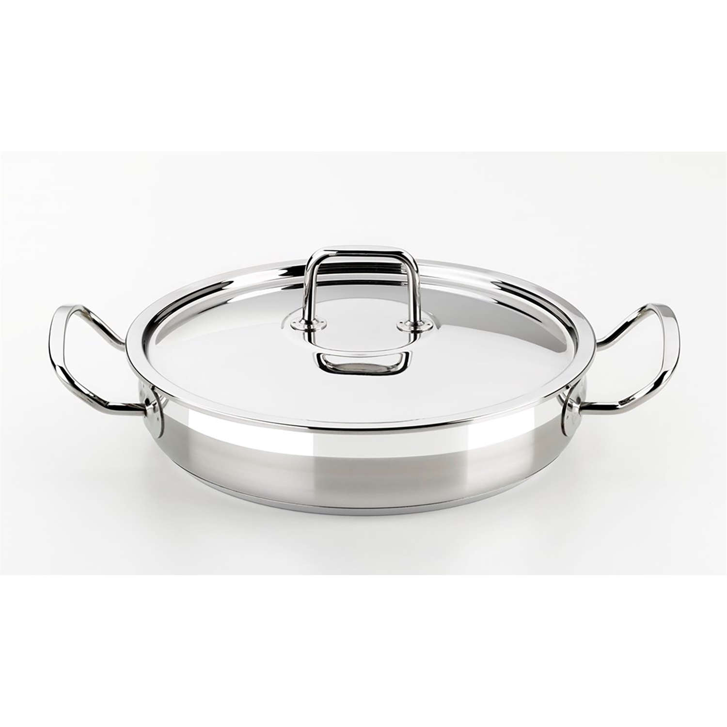 BRA Profesional Teglia da Forno 26 cm in Acciaio Inossidabile 18/10 con Coperchio - Capacità 3 L