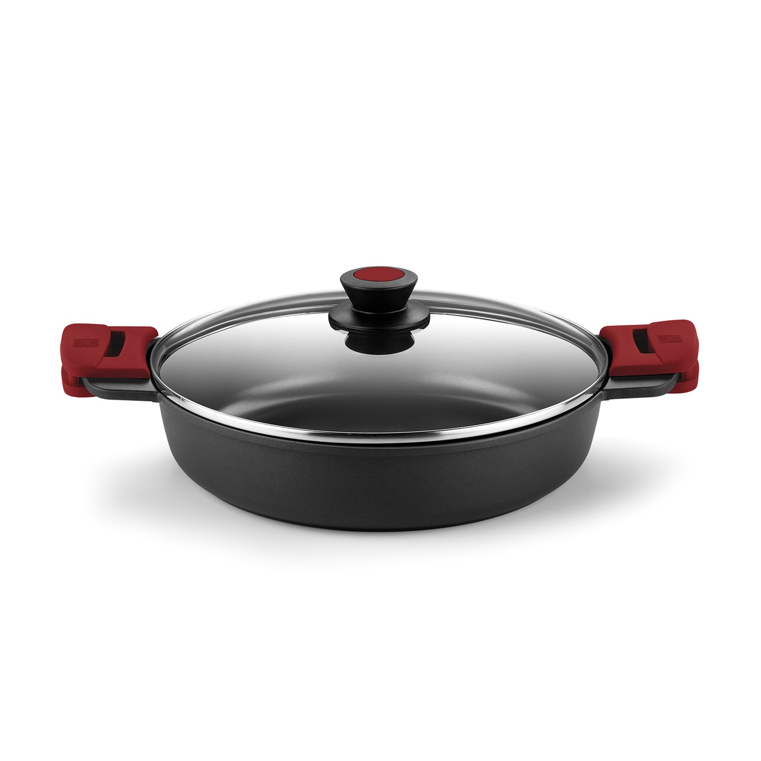 BRA Casseruola Premiere A4105 Ø 36 cm - Alluminio con Coperchio in Vetro e Maniglie Rimovibili