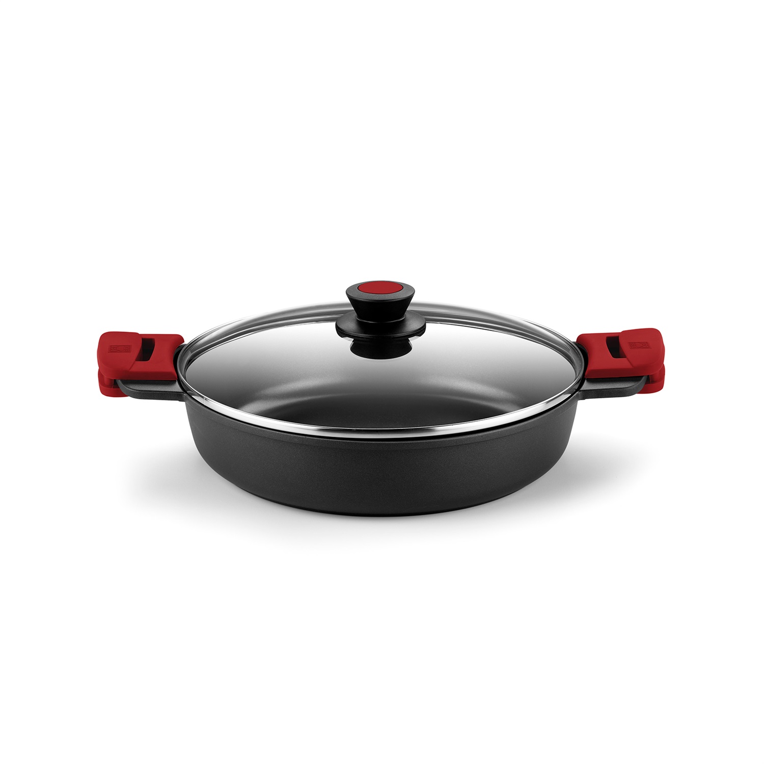 BRA Casseruola Premiere A4105 Ø 36 cm - Alluminio con Coperchio in Vetro e Maniglie Rimovibili