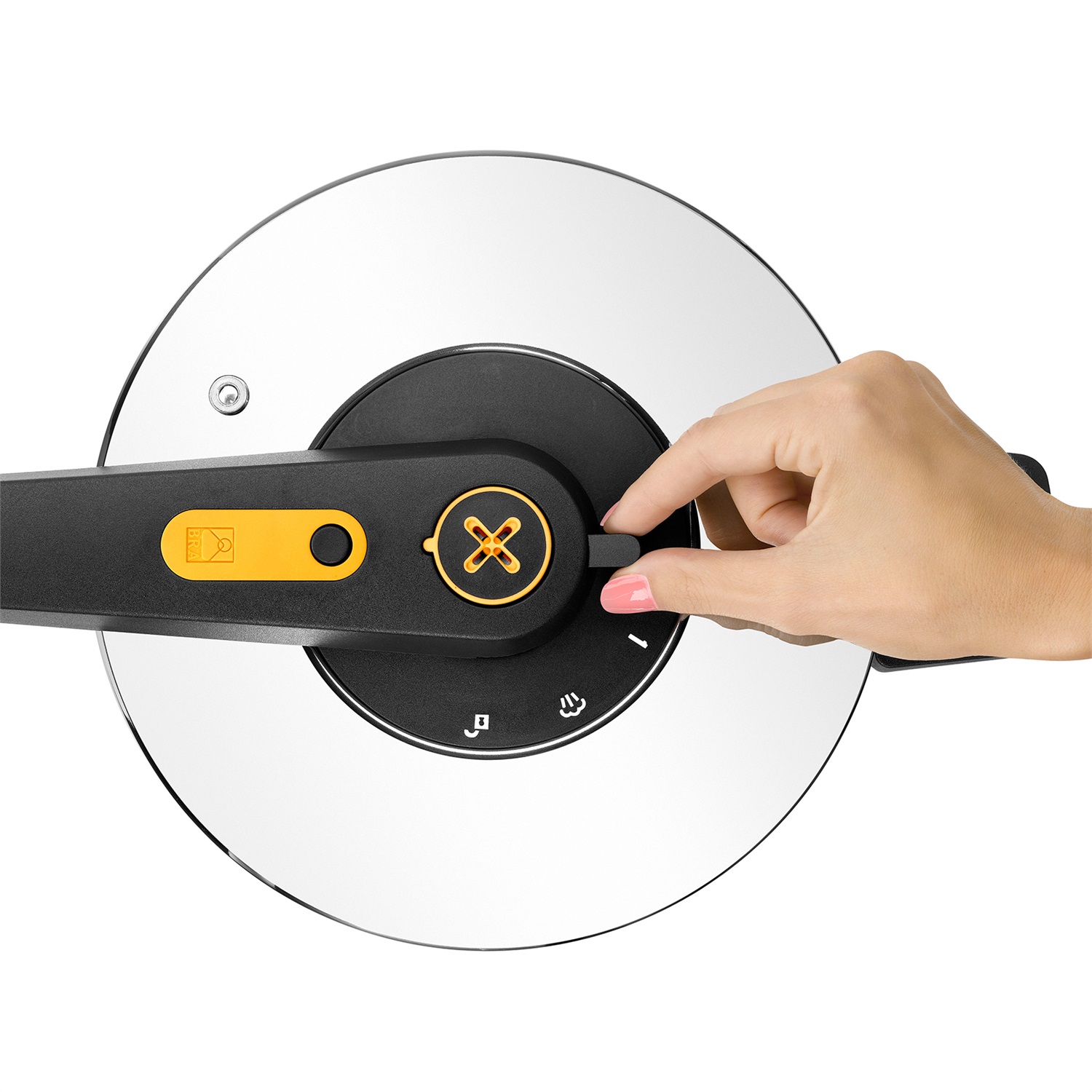 BRA Pentola a Pressione Rapida 7L in Acciaio Inox 18/10 con Apertura a Forbice, Sicura e Adatta a Tutti i Fornelli