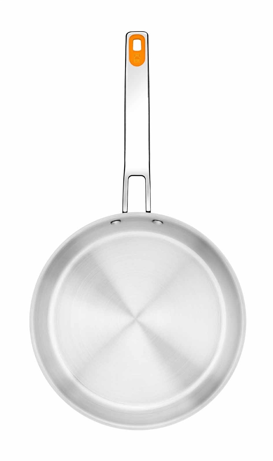 BRA Efficient Inox | Padella 26 cm in Acciaio Inossidabile 18/10, Senza Antiaderente, Triplo Fondo Diffusore Forgiato