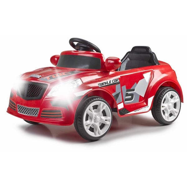 Feber Twinkle Car Auto Elettrica 12V con Radiocomando, Acceleratore a Pedale, Freno Motore, Marcia Avanti e Indietro, Velocità 3,2 Km/h, Luci nei Fari Anteriori, Batteria e Caricabatteria Inclusi
