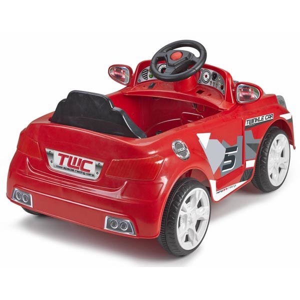Feber Twinkle Car Auto Elettrica 12V con Radiocomando, Acceleratore a Pedale, Freno Motore, Marcia Avanti e Indietro, Velocità 3,2 Km/h, Luci nei Fari Anteriori, Batteria e Caricabatteria Inclusi