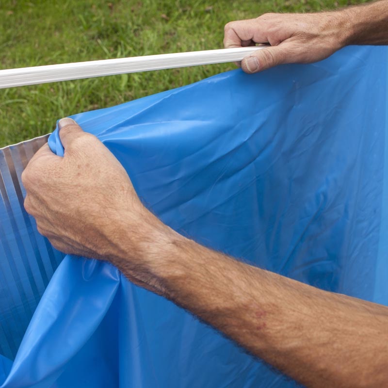 Gre FPR352 - Liner Blu per Piscine Rotonde Ø350 cm x h120 cm, Sistema di Aggancio Integrato, Realizzato in PVC