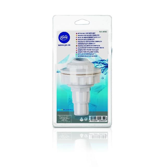 Gre Valvola di Impulsione per Piscine Fuori Terra - Restituzione Acqua Filtrata, Completa di Guarnizione e Chiave