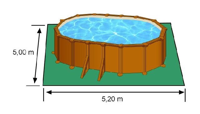 Gre Man. Piscina ovale serie Pacific, 500x300x120 cm, parete acciaio, finitura legno, interno in pvc, include filtro, scala di sicurezza