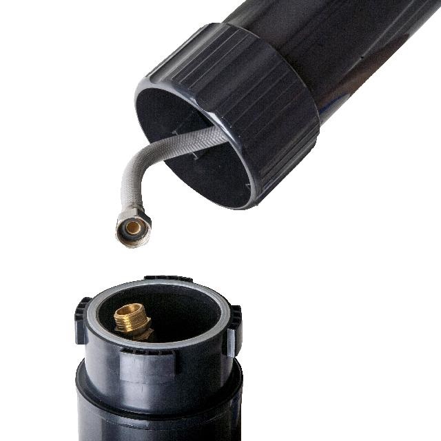 GRE AR1020P - Doccia Solare per Piscina da Esterno in PVC, Nera, Capacità 20 Litri, Smontabile con Miscelatore