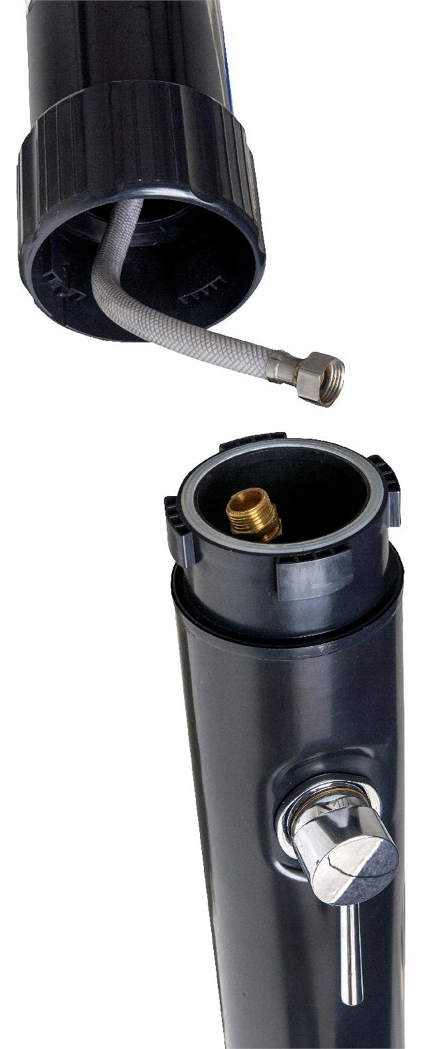 GRE AR1020P - Doccia Solare per Piscina da Esterno in PVC, Nera, Capacità 20 Litri, Smontabile con Miscelatore