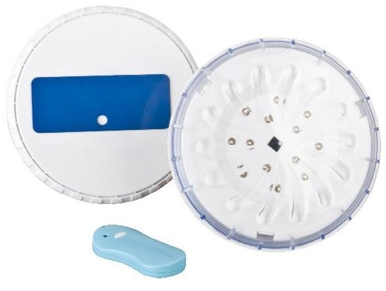 Gre PLED2 - Set di 2 Proiettori LED per Piscine Fuori Terra, Illuminazione Bianca con Telecomando, 0.8W