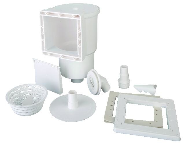 Gre AR100 - Skimmer da Parete per Piscina Bianco con Bocchetta di Mandata e Accessori Inclusi