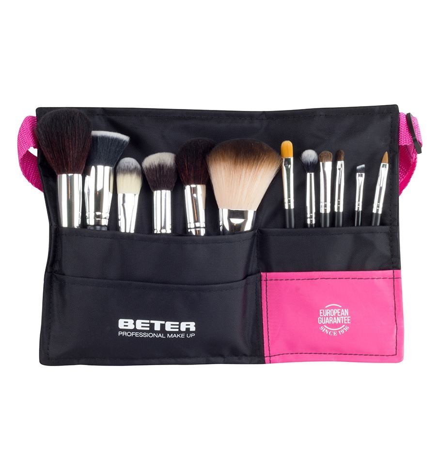 Beter Set Professionale di 12 Pennelli per Trucco con Cintura Regolabile - 300g