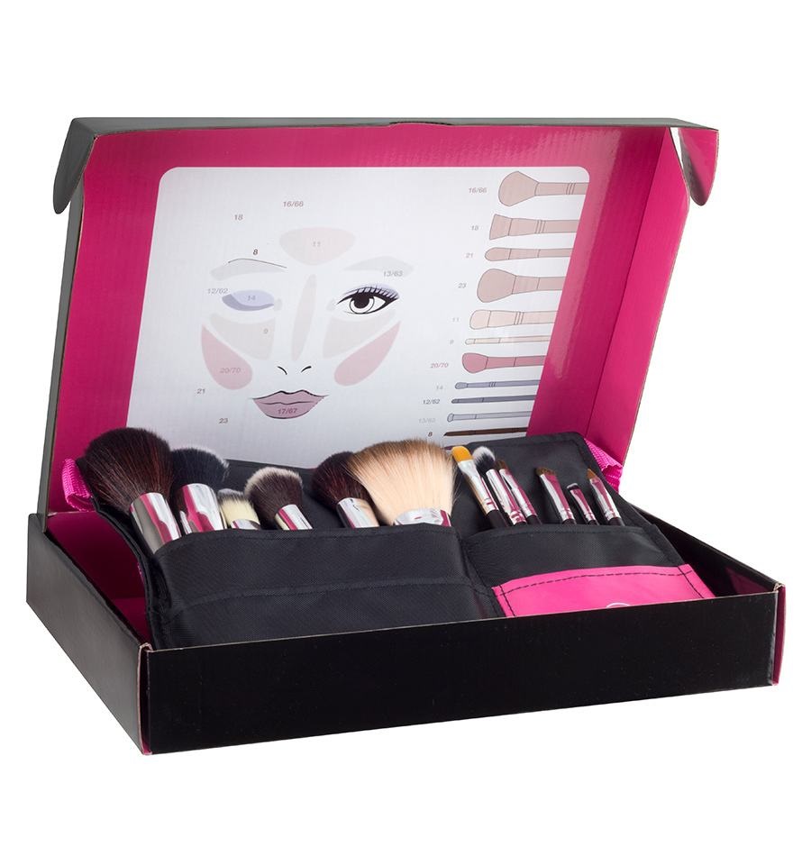 Beter Set Professionale di 12 Pennelli per Trucco con Cintura Regolabile - 300g