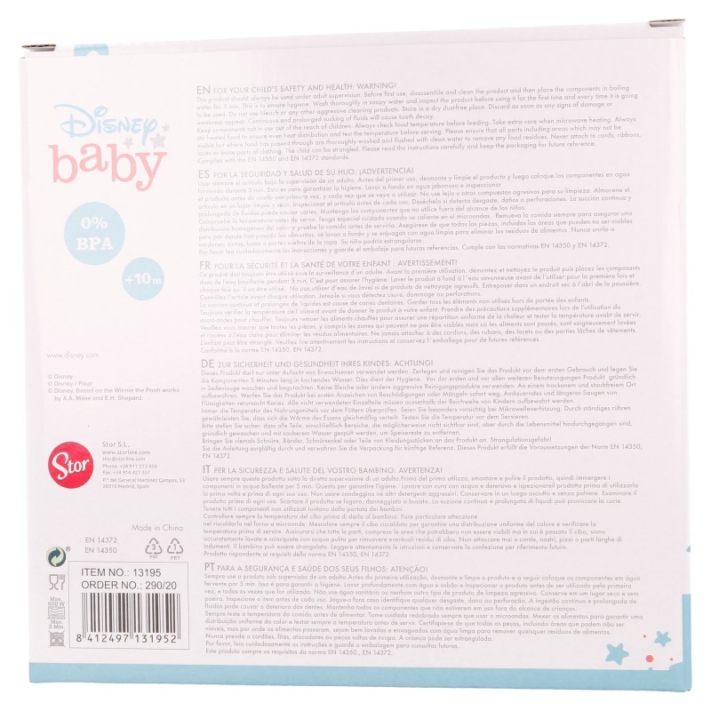 Stor Set Pappa Disney Mickey Mouse - 3 Pezzi in Plastica Senza BPA, Antiscivolo, Adatto al Microonde