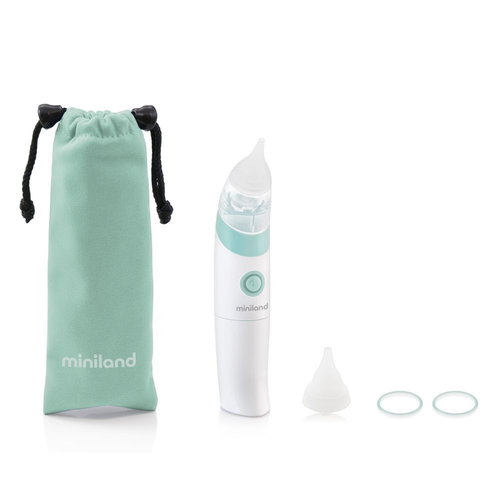 Miniland Nasal Care Aspiratore Nasale Elettrico con Beccuccio in Silicone - Rimozione Rapida e Sicura del Muco