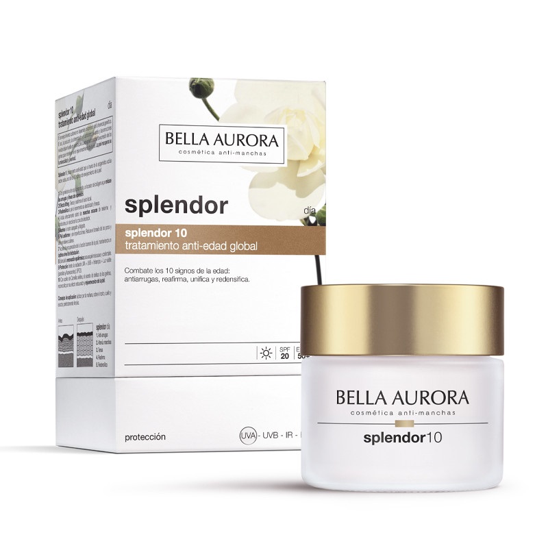 Bella Aurora Splendor 10 Crema da Giorno Anti-età 50 anni 50 ml - Crema Idratante Anti-rughe e Anti-macchie con SPF 20