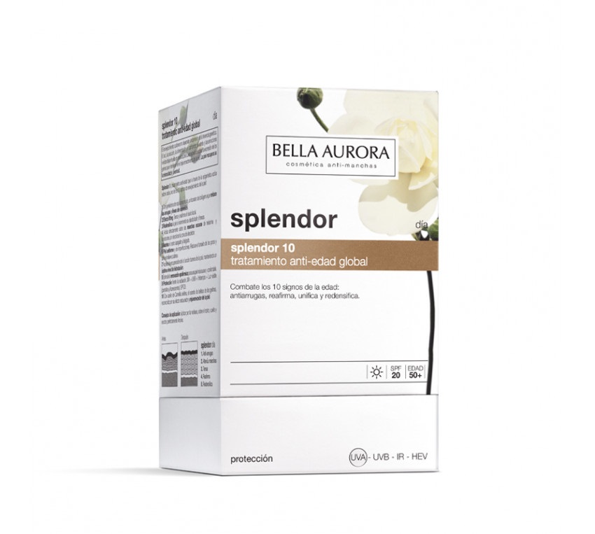 Bella Aurora Splendor 10 Crema da Giorno Anti-età 50 anni 50 ml - Crema Idratante Anti-rughe e Anti-macchie con SPF 20