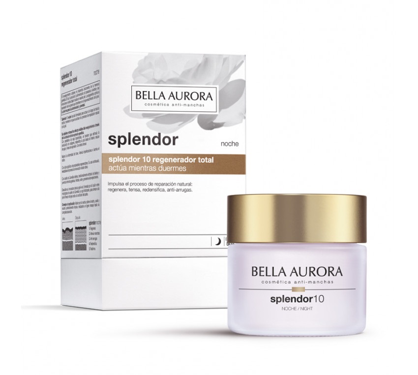 Bella Aurora Crema da Notte Splendor 10 - Antietà, Antirughe e Anti-macchie per Donna 50 anni, 50 ml