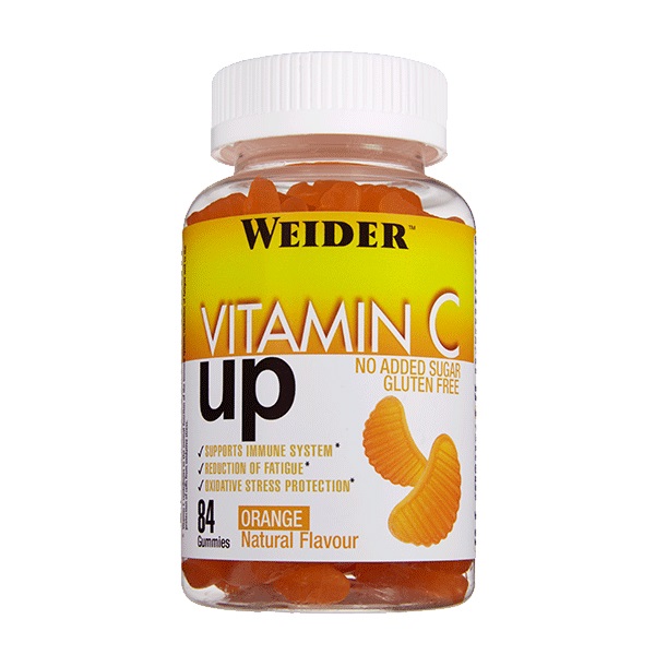 Weider Vitamin C Up - Integratore Alimentare in Caramelle Gommose al Gusto Arancia, 84 Caramelle per Rafforzare il Sistema Immunitario