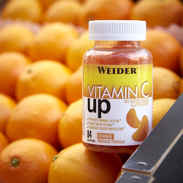 Weider Vitamin C Up - Integratore Alimentare in Caramelle Gommose al Gusto Arancia, 84 Caramelle per Rafforzare il Sistema Immunitario