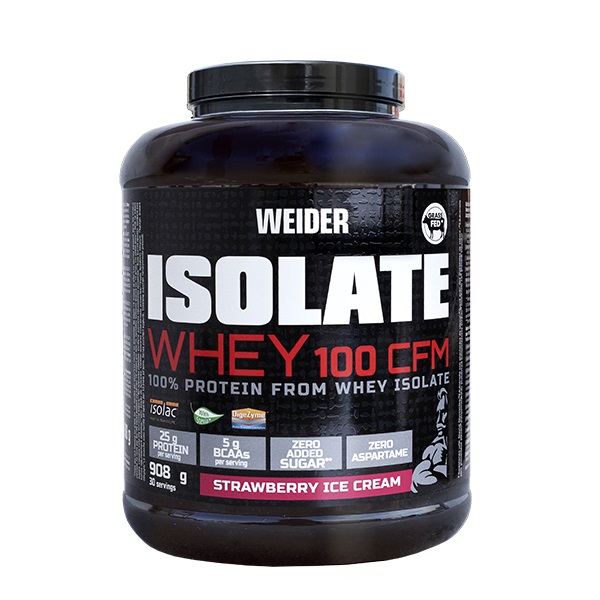 Weider Isolate Whey 100 CFM Polvere 2000 g - Gusto Cioccolato e Gelato alla Fragola, Isolato di Proteine del Siero di Latte di Alta Purezza