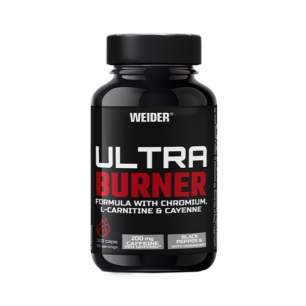 Weider Ultra Burner - Integratore Termogenico 120 Capsule con Estratti Vegetali, Caffeina, L-Carnitina, L-Tirosina, L-Triptofano, Vitamina B6 e Cromo