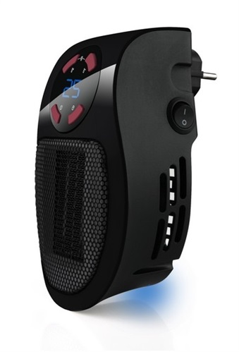 Taurus ALPATEC Tropicano Plug Termoventilatore Portatile Nero 500W con Cronotermostato Programmabile e Tecnologia Vetroceramica PTC