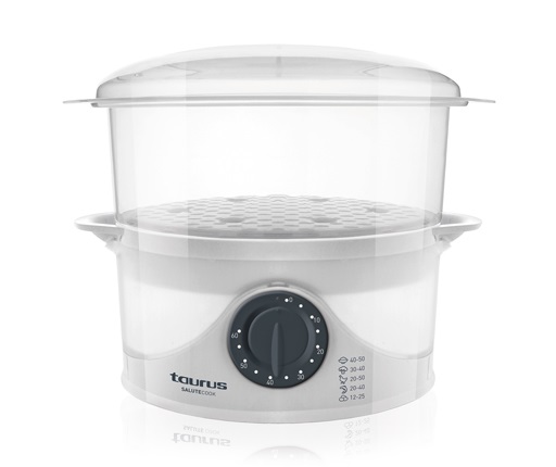 Taurus Salutecook Vaporiera 800W - Cottura a Vapore Sana, Capacità 6L, Timer 1h, Accessorio Riso