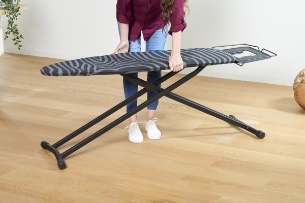 Taurus Argenta Plus Asse da Stiro in Cotone Grigio, Dimensioni 41x125 cm, Altezza Regolabile, con Appoggiafetto