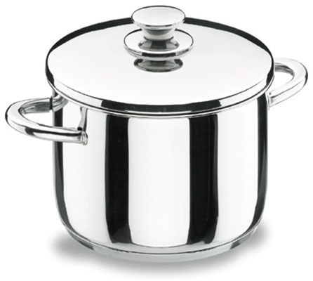 Lacor Pentola Rettangolare 24 cm in Inox 18/10 con Coperchio - Adatta a Induzione