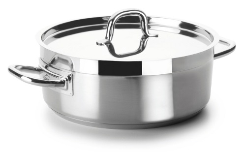 Lacor Pentola per Arrosti con Coperchio, 32 cm in Acciaio Inox, Risparmio Energetico e Compatibile con Tutti i Piani Cottura
