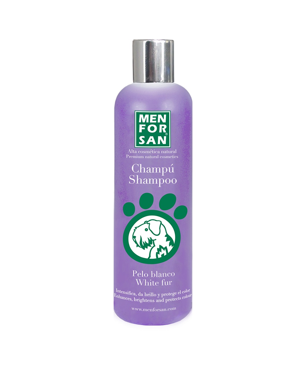 Menforsan Shampoo Manti Bianchi 300 ml - Shampoo di alta qualità per cani bianchi e chiari, rimuove macchie e rinforza la lucentezza