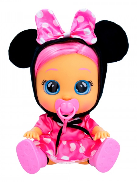IMC Toys Cry Babies Dressy Minnie - Bambola Interattiva che Piange Lacrime Vere con Capelli Da Acconciare, Vestiti e Accessori per Giocare, Giocattolo per Bambini e Bambine da 18 Mesi
