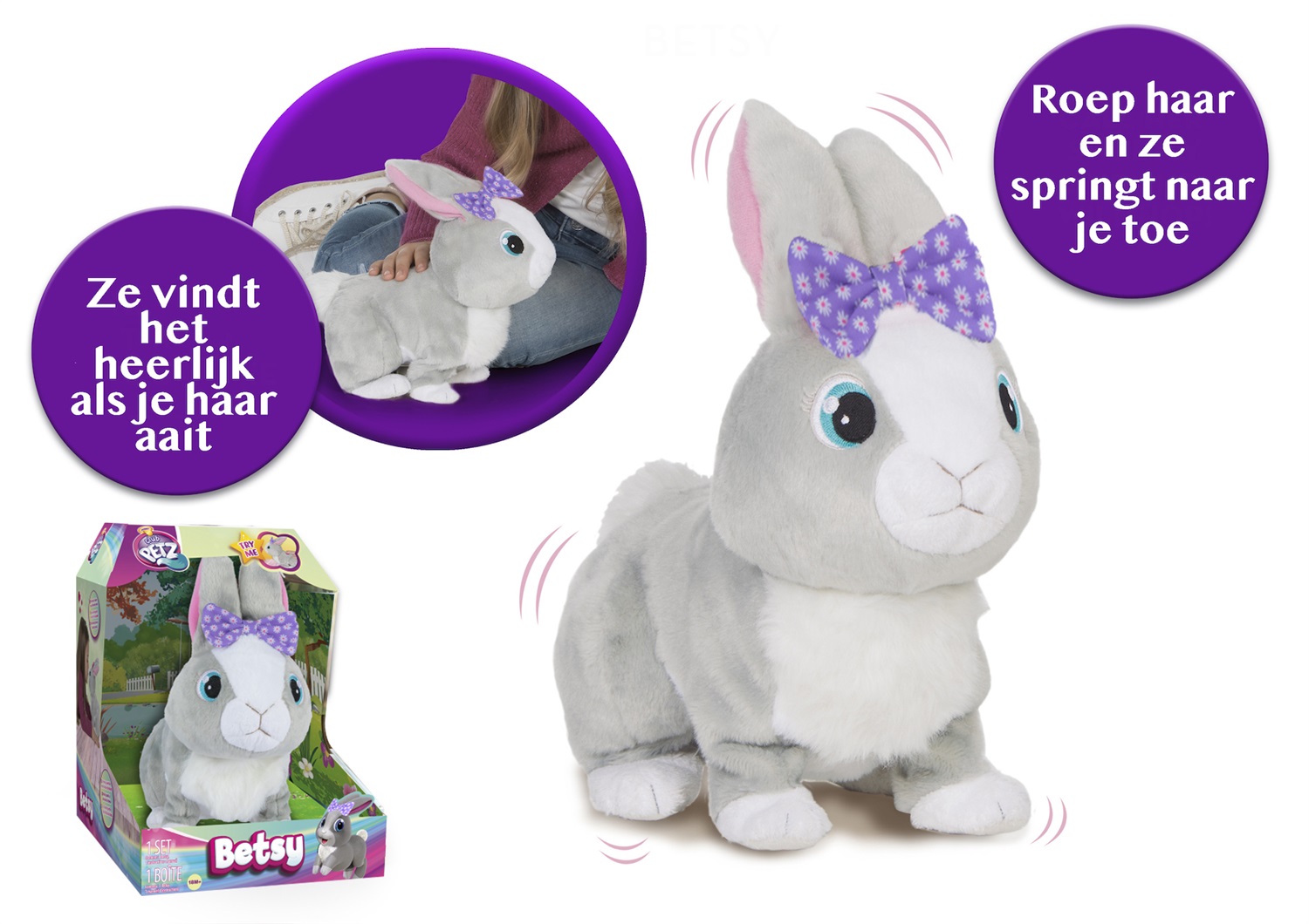 IMC Toys Club Petz Betsy - Coniglietta Interattiva che Risponde alla Voce e Salta