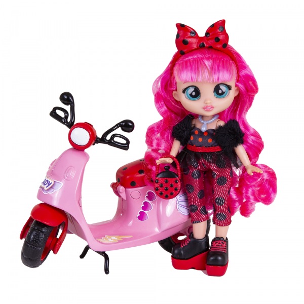 IMC Toys BFF by Cry Babies Lady - Bambola con Scooter e 10 Accessori, Outfit Trendy per Bambini 3 Anni