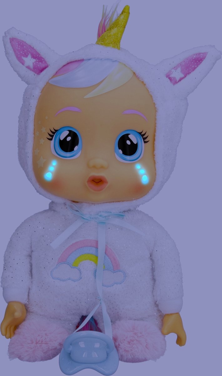 IMC Toys Cry Babies Goodnight Dreamy - Bambola Interattiva 30cm con Luce Notturna, Ninne Nanne e Lacrime Luminose a LED
