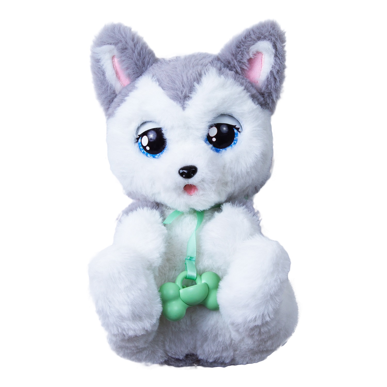 IMC Toys Baby Paws Husky - Peluche Interattivo con Suoni, Apre e Chiude gli Occhi, Include Borsetta e Copertina, per Bambini 3 Anni