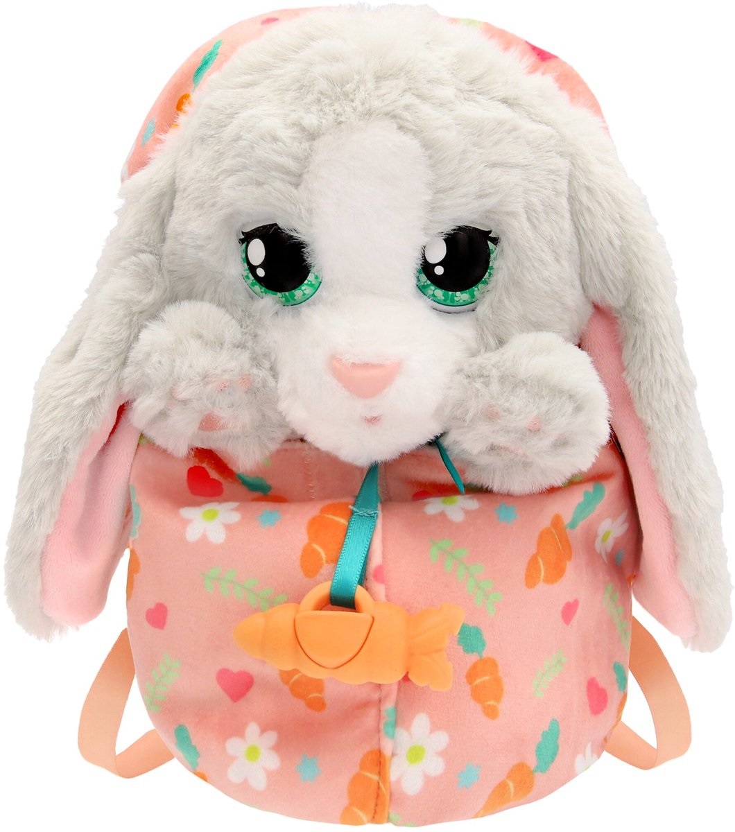 IMC Toys Baby Paws Bunny - Peluche Interattivo con Suoni, Occhi Mobili e Sacchetto di Ovatta, per Bambini dai 18 Mesi