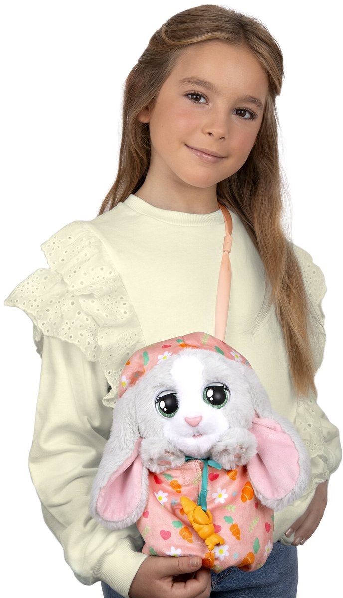IMC Toys Baby Paws Bunny - Peluche Interattivo con Suoni, Occhi Mobili e Sacchetto di Ovatta, per Bambini dai 18 Mesi